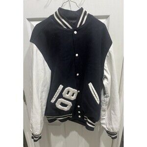 Holloway Letterman Jacket Leather Wool Trojans Made In USA Vintage Large- Read